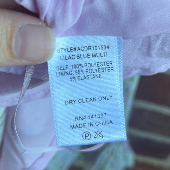 ASTR The Label Lilac Blue Multi Floral Cut Out Ruffle Long Sleeve Dress Size S - Picture 8 of 8